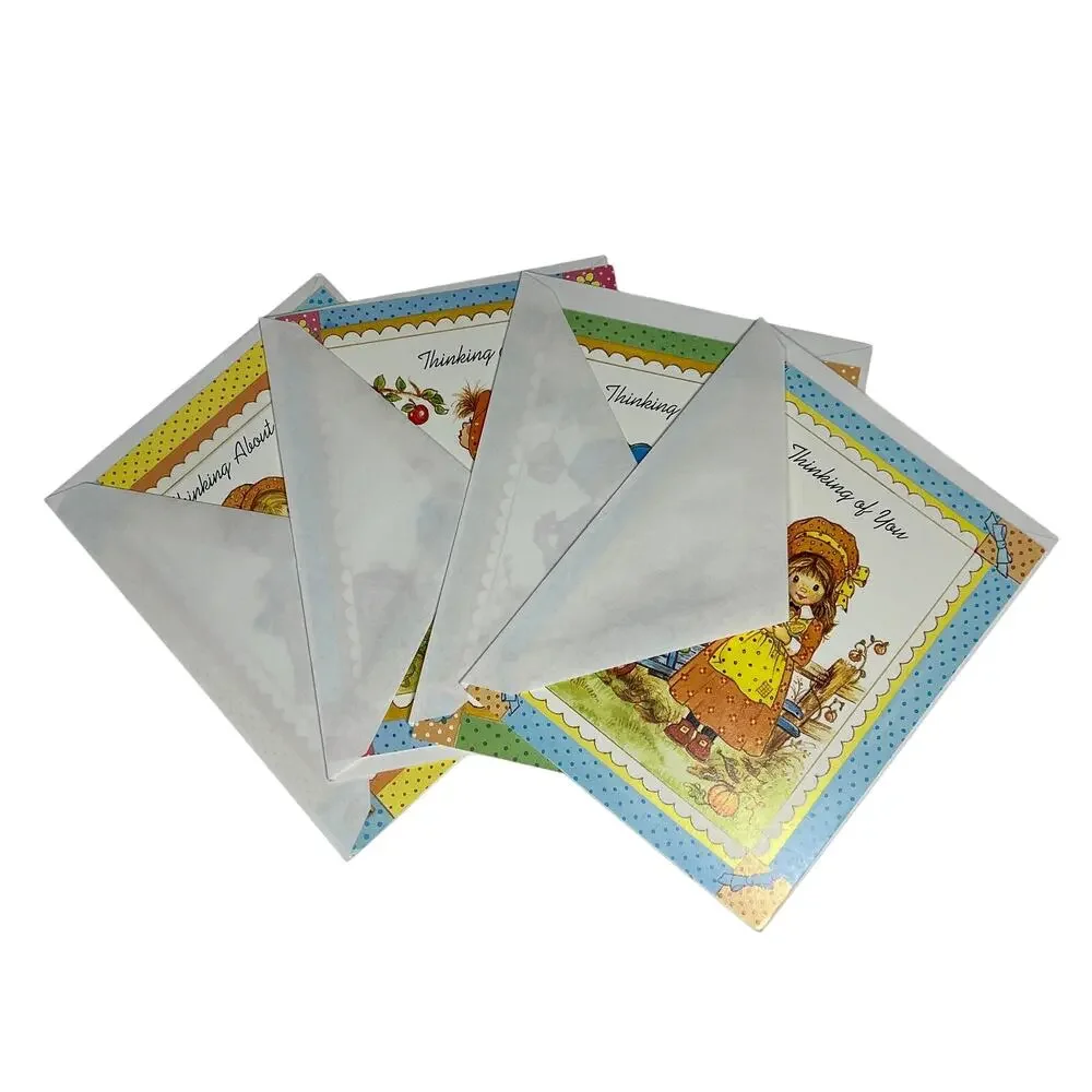 BONNETS & BLESSINGS Vintage 1996 Thinking of You Greeting Cards Set 4 Envelopes